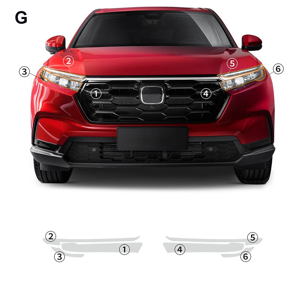 Прозрачная защита передней фары от царапин для HONDA CRV -2024 Фара автомобиля Экстерьер ТПУ Оригинальная предварительно вырезанная защитная пленка ppf