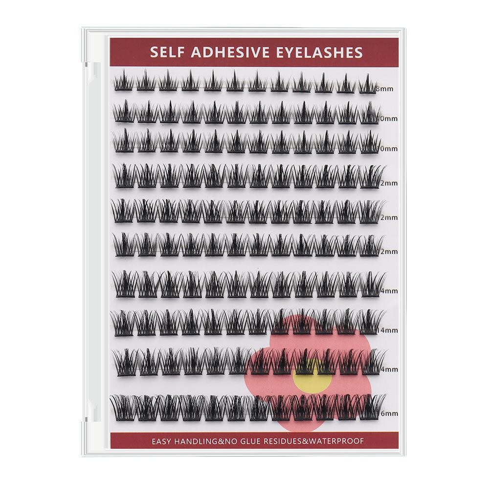 Large-capacity self-adhesive false eyelash set, mixed lengths, various styles, no glue needed, long-lasting waterproof and sweatproof