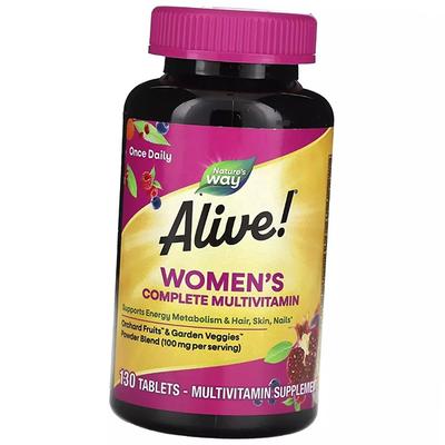 Мультивитамины для женщин, Alive! Women's Complete Multivitamin, 130таб (36344124)