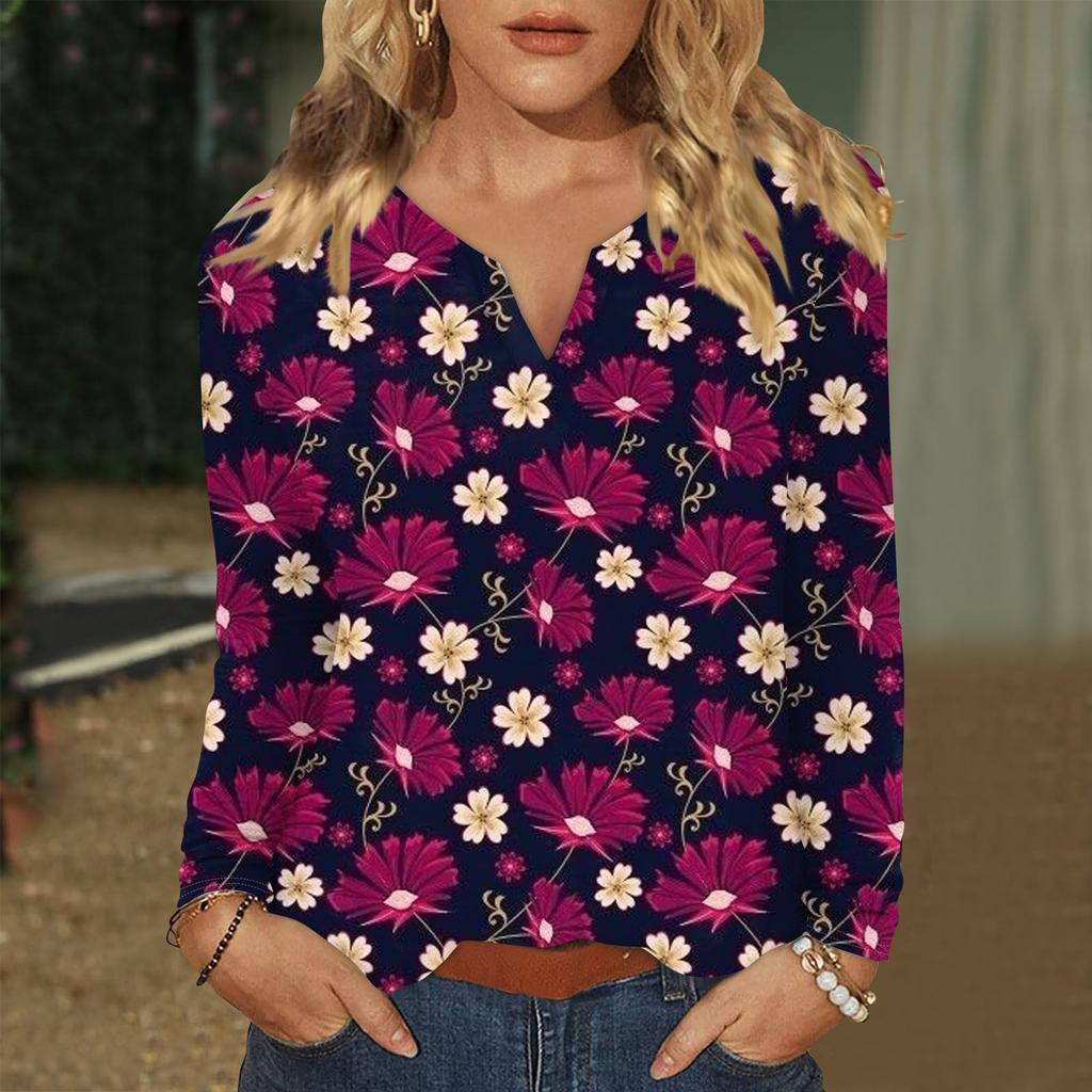 Женская футболка с принтом, длинными рукавами реглан, модный повседневный базовый топ с v-образным вырезом, обычный топ