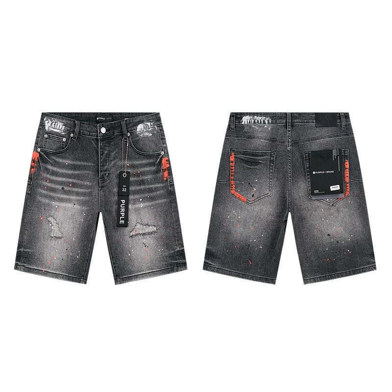 PurpleBrandJeans Distressed High-Street Denim Shorts Loose Fit Straight Cut 2026