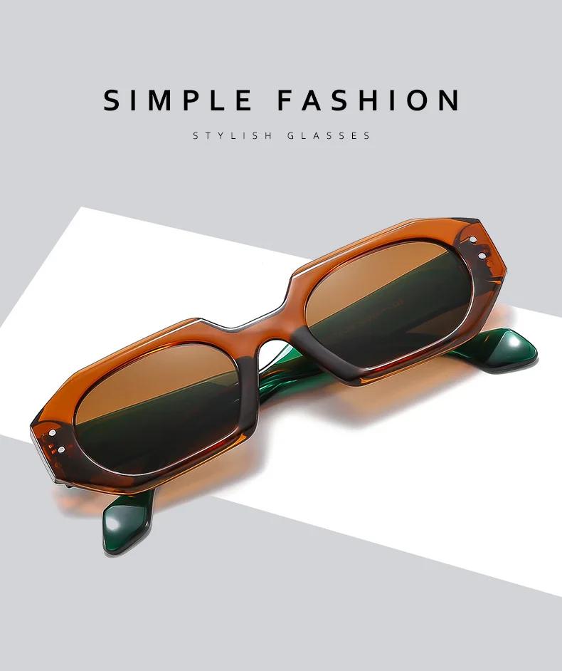 Модные Солнцезащитные Очки Женские Мужские Квадратные Пластиковые Винтажные Стильные Оверсайз Женские Солнцезащитные Очки Ретро Отпуск