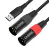 Cross-Border 32Bit/384Khz USB A To Dual XLR Male Audio Decoding Cable