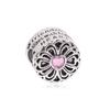 Fashion Pink Hope Charm Beads Suitable For Bracelets And Necklaces Romantic Heart Shape Women Jewelry