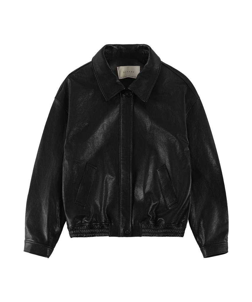 SIYAZU Siot4187 Minimal Lambskin Blouson Jacket_Black