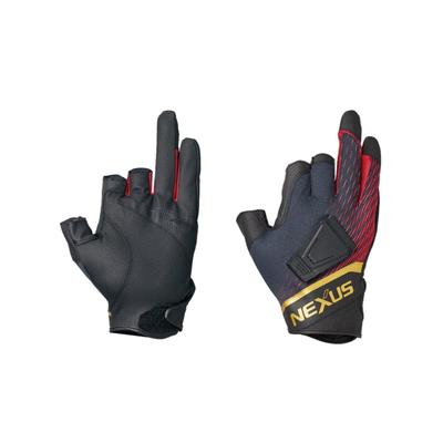 Ветрозащитные магнитные перчатки Shimano Nexus (Вырез под 3 пальца) GL-112V – Красный, XL