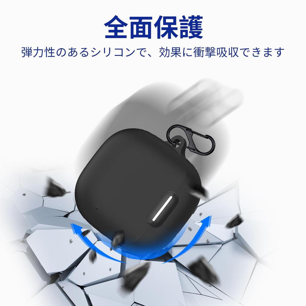 Для Anker Cover Ubefuu Soundcore Liberty 4 NC Case с карабином Изготовлен из мягкого силикона Легкий Предотвращение потери Поглощение ударов Водонепроницаемый