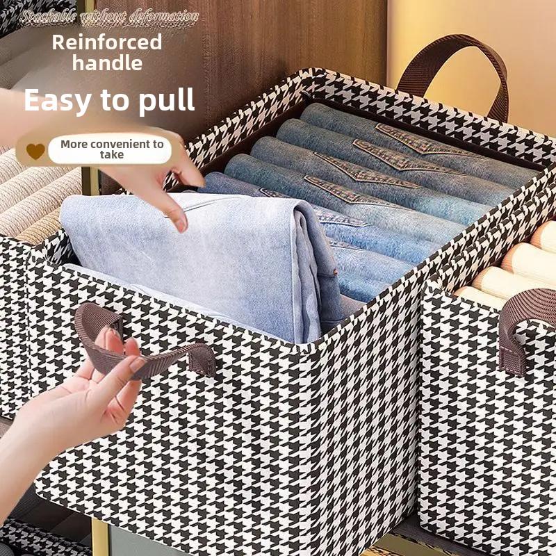 Органайзер для одежды, брюк, джинсов, ящик для хранения, большая вместимость, складной ящик для хранения со стальной рамой, несущий органайзер