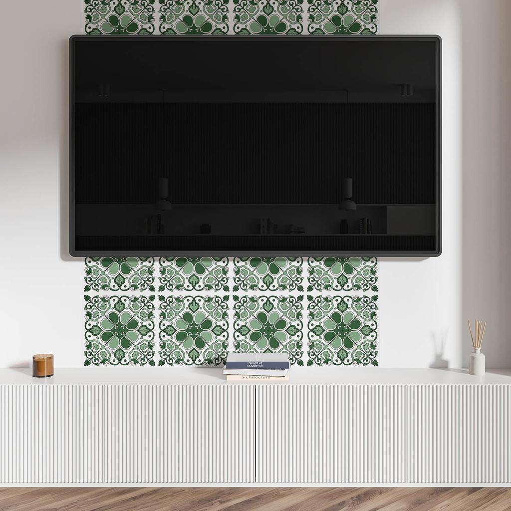 Zestaw Kafelków Winylowych Z Motywem Do Kuchni Salonu Wzór Roślinny Z Liśćmi 6X60X30 Cm