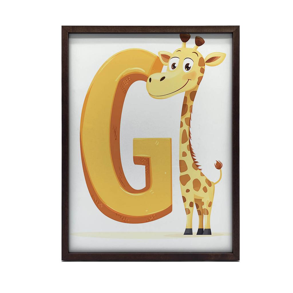 Plakat Litera G Z Żyrafą Plakat Litera G Z Żyrafą, 40X50 Cm, Bez Ramy, Papier Matowy 230 Gsm
