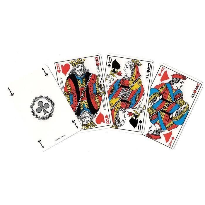 FRANCE CARTES - Jeu de 54 Cartes - Gauloise Rouge - Lot de 3 - Cartonnées Plastifiées