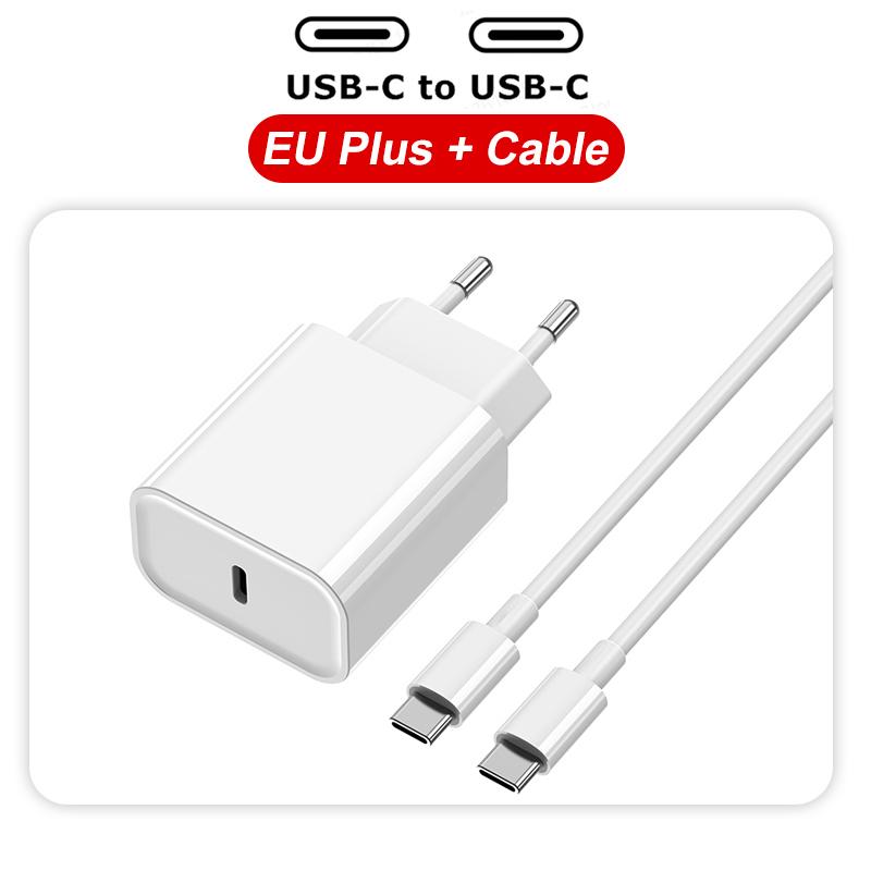 New 35W PD USB-C Fast Charge For iPhone 16 15 Pro Max Plus Samsung Xiaomi Phone Power Adapter Type C Quick Charging Cable