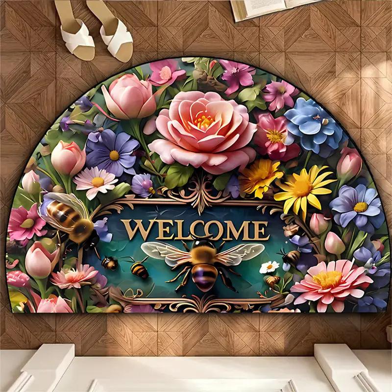 Semi-circular Carpet Retro American Home Floor Mat Entrance Mat