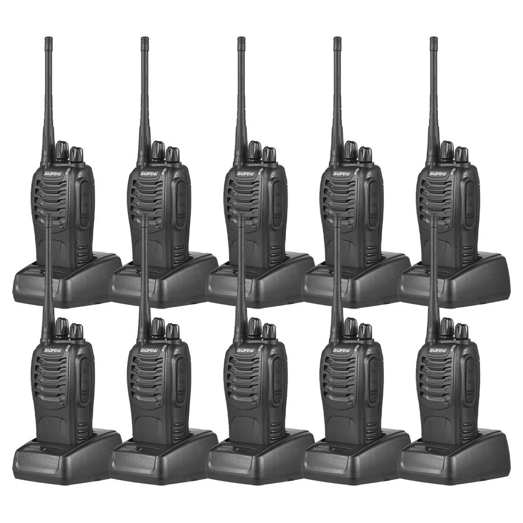 Aoresac Рации Baofeng BF-888s, 10 шт., водонепроницаемые перезаряжаемые радиостанции двусторонней связи дальнего действия
