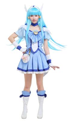 Miccostumes Аниме Косплей Ведьма Полные Синие Волосы Женский Костюм, Студентка, Комплект, Топ, Юбка, Аксессуар, Милый… (S)