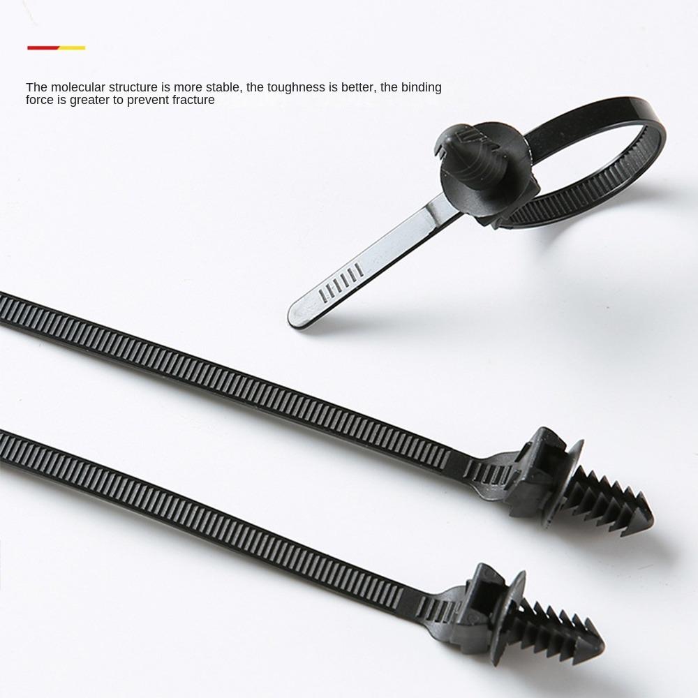 20pcs Wrap Cable Black Cable Ties Self Locking Thread Car Nylon Ties Fixed Fastener Clips Strap