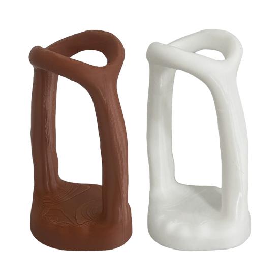 Toothbrush Holder, with Irregular Hollow Artistic Shape, Modern Style Compact Bathroom Organizer, Matte Finish Multi-Use Storage Rack