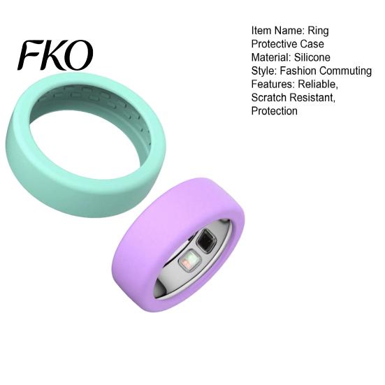 Smart Ring Cover 2 Pcs Silicone Protector for Oura Ring5, Ultra-Thin Sleeve, Durable Protection Scratch Resistant Waterproof All Round Daily Women Men