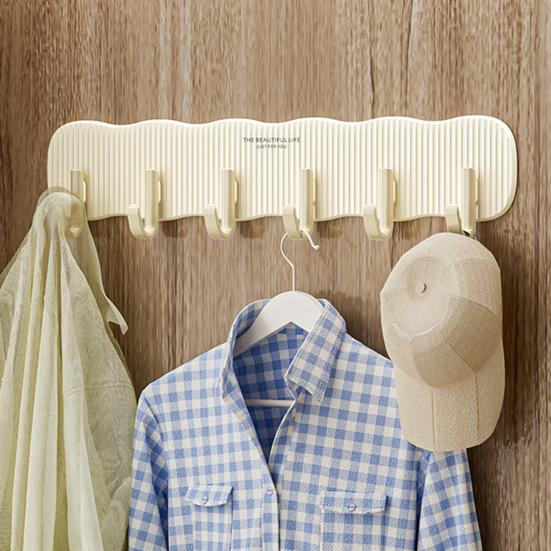 Настенный крючок без ударов, большая несущая способность, противоскользящие 6 крючков, водонепроницаемая вешалка для кухонных полотенец для ванной комнаты, шляпа, сумка на плечо, настенный органайзер