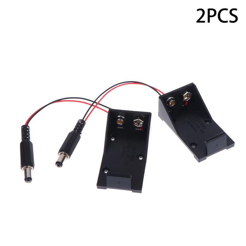 2 PCS 9V Battery Clip Holder Case Box With Wire Leads DIY Interface DIY Interfac Accessories