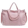 Womens Crossbody Bag Corduroy Shoulder Bag Large Capacity Messenger Bag Student School Bag Fashion Top Handle Bag Pink
