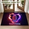 Crystal Velvet Square Rug Custom NameAC Milan Pattern Non Slip Home Floor Decor Rug