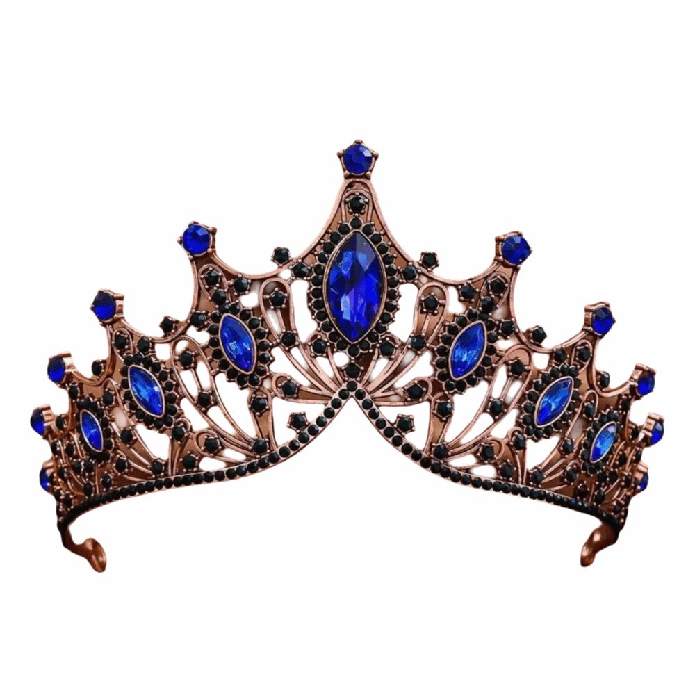 Vintage Rhinestone Queen Princess Crown Alloy Hair Accessories Crystal Tiara Baroque Bridal Headband Christmas