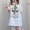 Футболка Harajuku Cartoon Print Kawaii Футболки женские с открытыми плечами Футболки Fairy Grunge Y2k Aesthetic Футболка Gothic Graphic