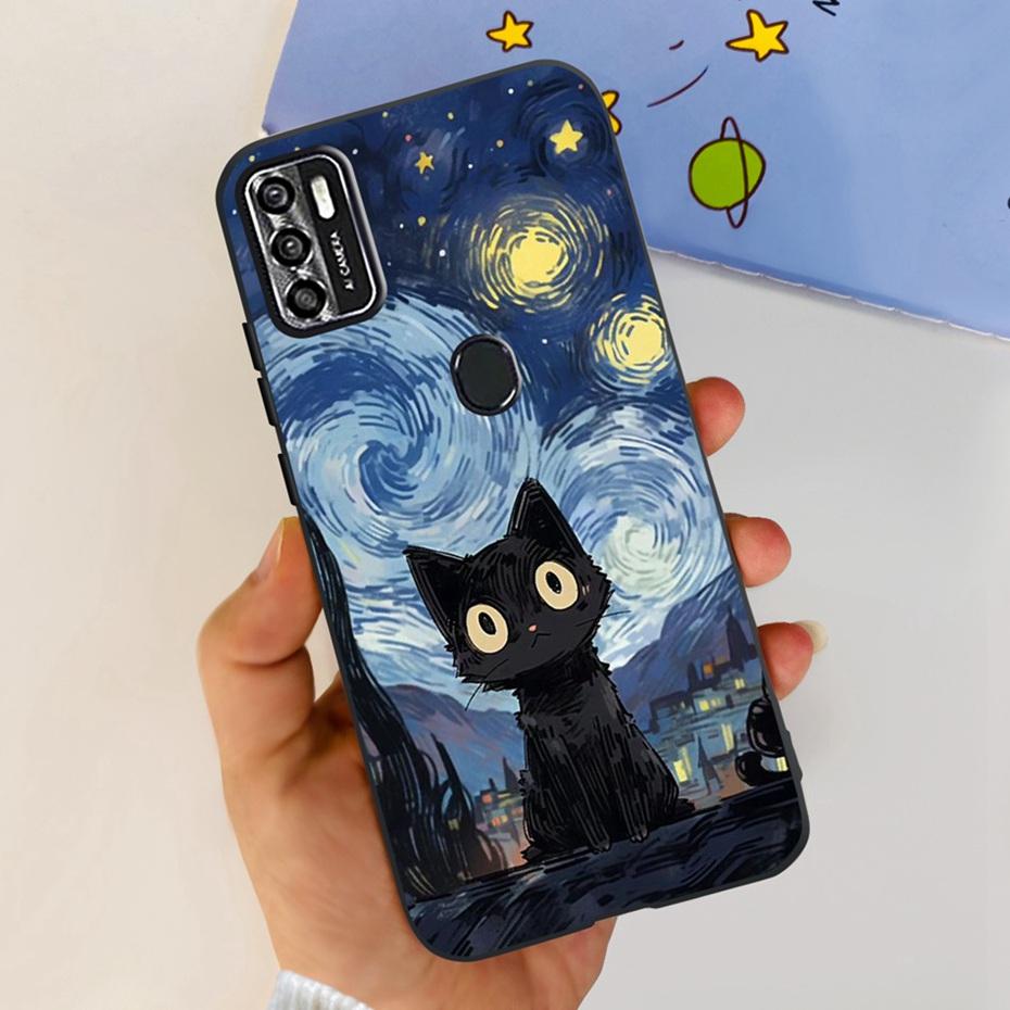 Симпатичный чехол для ZTE Blade A7s 2020 / Optus X Pro / Telstra Evoke Plus 2, черный, силиконовый, мягкий, чехол-обложка для Zte A7s (2020) А7020