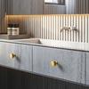 Brushed Gold Brass Pulls Wardrobes Door Handles Heavy Duty Handles Simple Installation for Kitchen Cabinets & Dressers