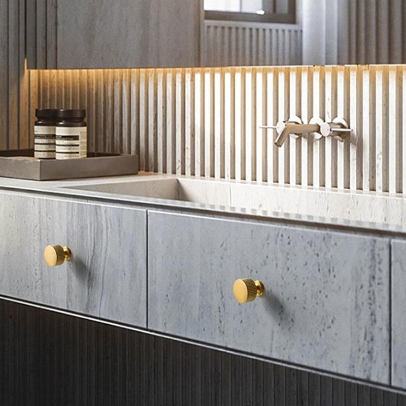 Brushed Gold Brass Pulls Wardrobes Door Handles Heavy Duty Handles Simple Installation for Kitchen Cabinets & Dressers