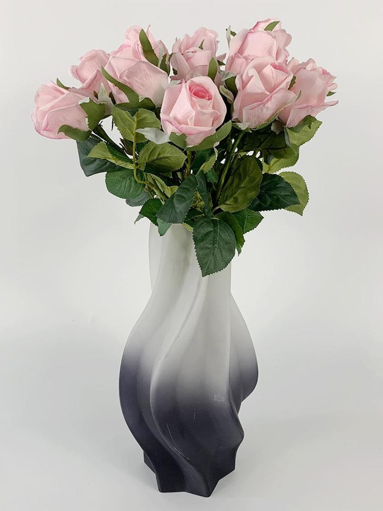 12 шт. искусственных шелковых цветов, розы, искусственные розы с длинными стеблями, реалистичные букеты из искусственных роз для свадебных украшений, свадебного декора, домашнего стола