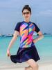 Спортивный купальник-накидка больших размеров 2025 с шортами в стиле сплит для женщин
