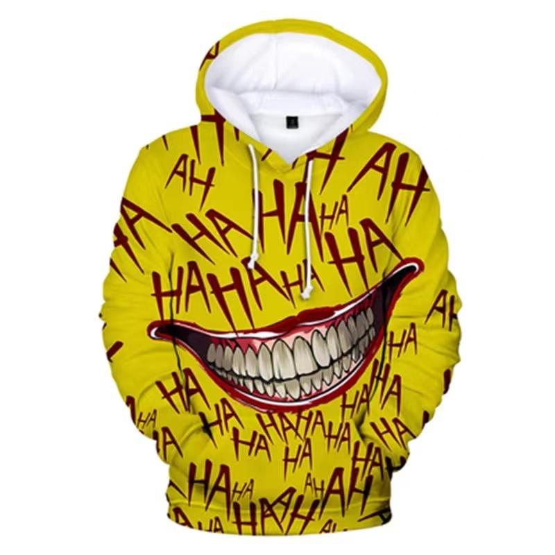 Haha Joker 3D Print Sweatshirt Hoodies Men Women Hip Hop Funny Autumn Streetwear Thin Style Oversized Hoodies & Sweatshirts Unisex