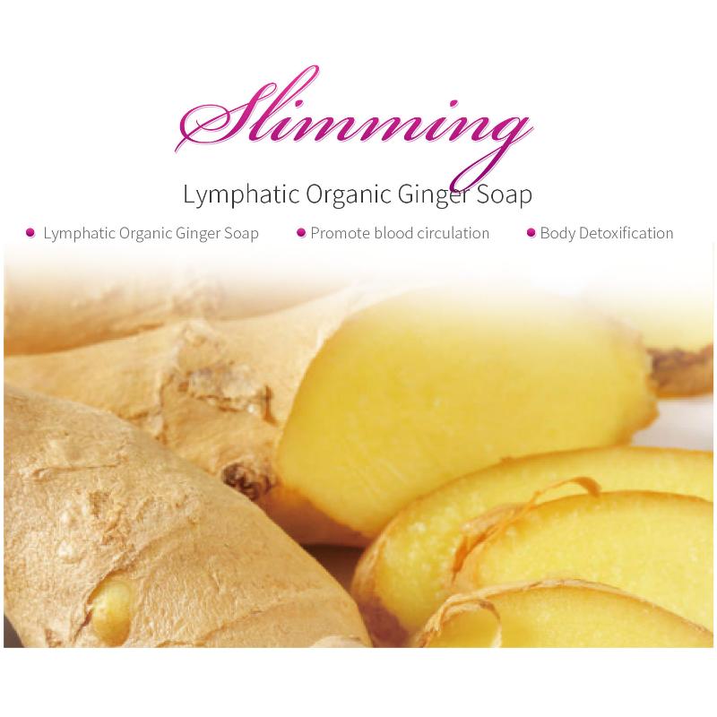Natural Lymphatic Detox Organic Ginger Soaps Slimming Fast Belly Fat Burner Soaps Abdominal Muscle Peach Hip Body Cleaning Soap