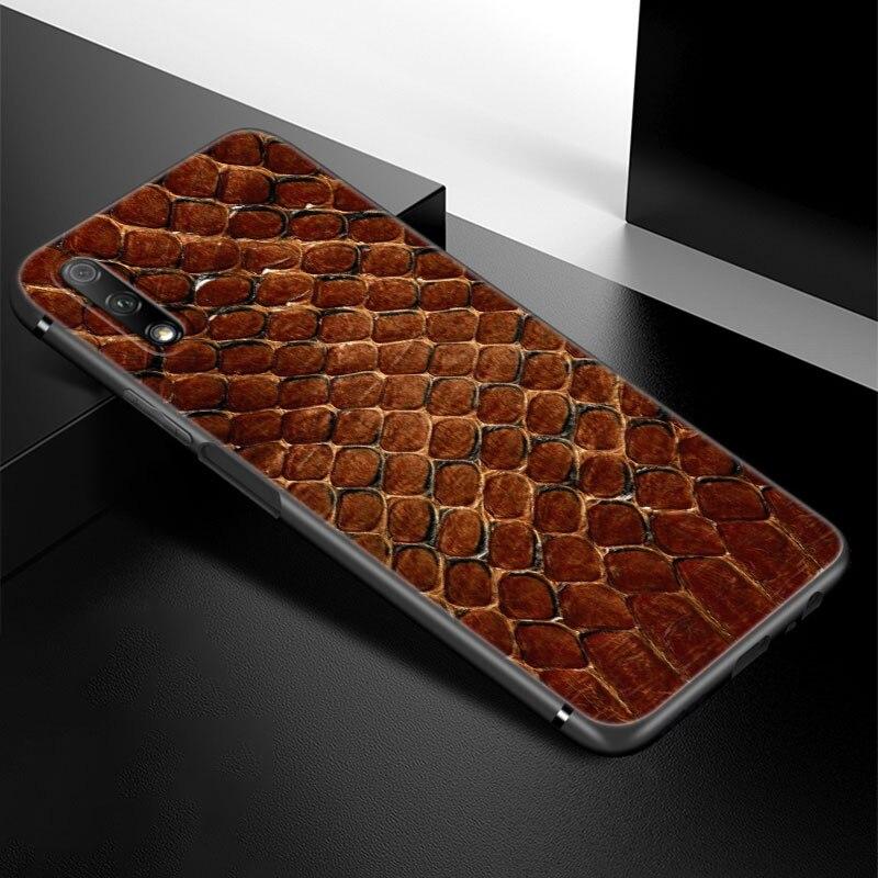 Модный чехол для телефона из змеиной кожи для Huawei Honor 7A 8A 9X 20 Pro 8 10X Lite 9A 8C 9C 20E 7S 8S 20S 8X 10i 20i 30i мягкий черный чехол