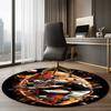 American football Printed Round Rug Carpet Chair Rug Area Rug Entryway Doormats,for Office Chair Living Room Bedroom Kitchen Room.