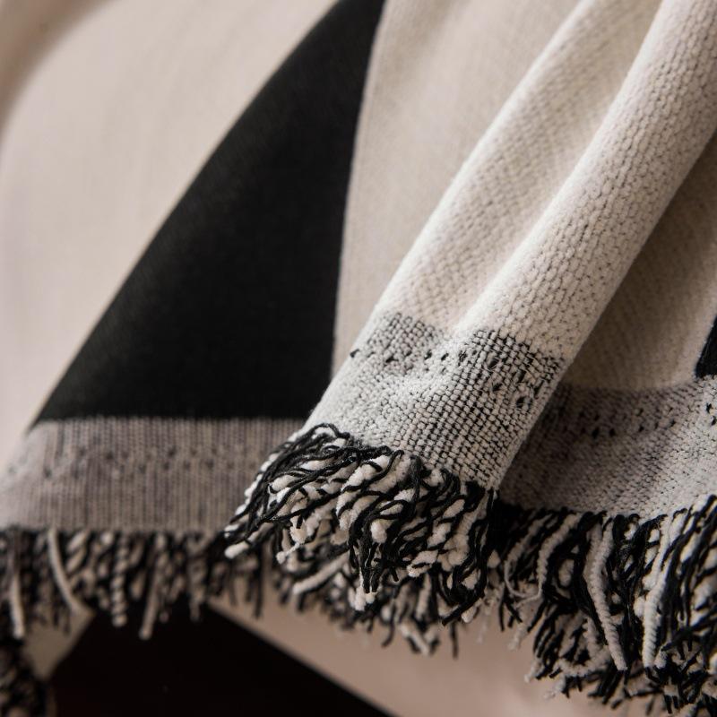 Nordic Chenille Sofa Throw Blankets Outdoor Camping Picnic Large Blanket Leisure Beach Towel White Travel Rug Tassels Linen Home