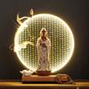 Guanyin Bodhisattva Buddha Statues Ceramic statues Lamp Circle For Living Room Incense Porch Home Decor Custom Feng Shui Statue