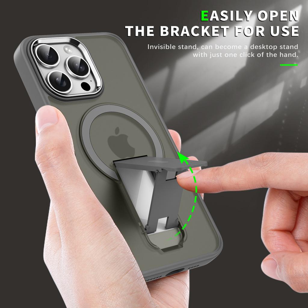 Чехол-подставка с матовым магнитным чехлом Magsafe для iPhone 15 16 Pro Max Plus 15Pro 16Pro Max Protector Mac Safe Wireless Charge Cover