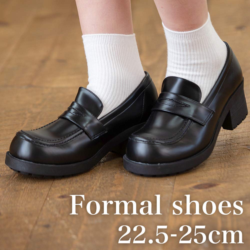 platform platform formal [Arisana] Loafers, shoes, girls, loafers, black, junior, shoes, 23.0cm