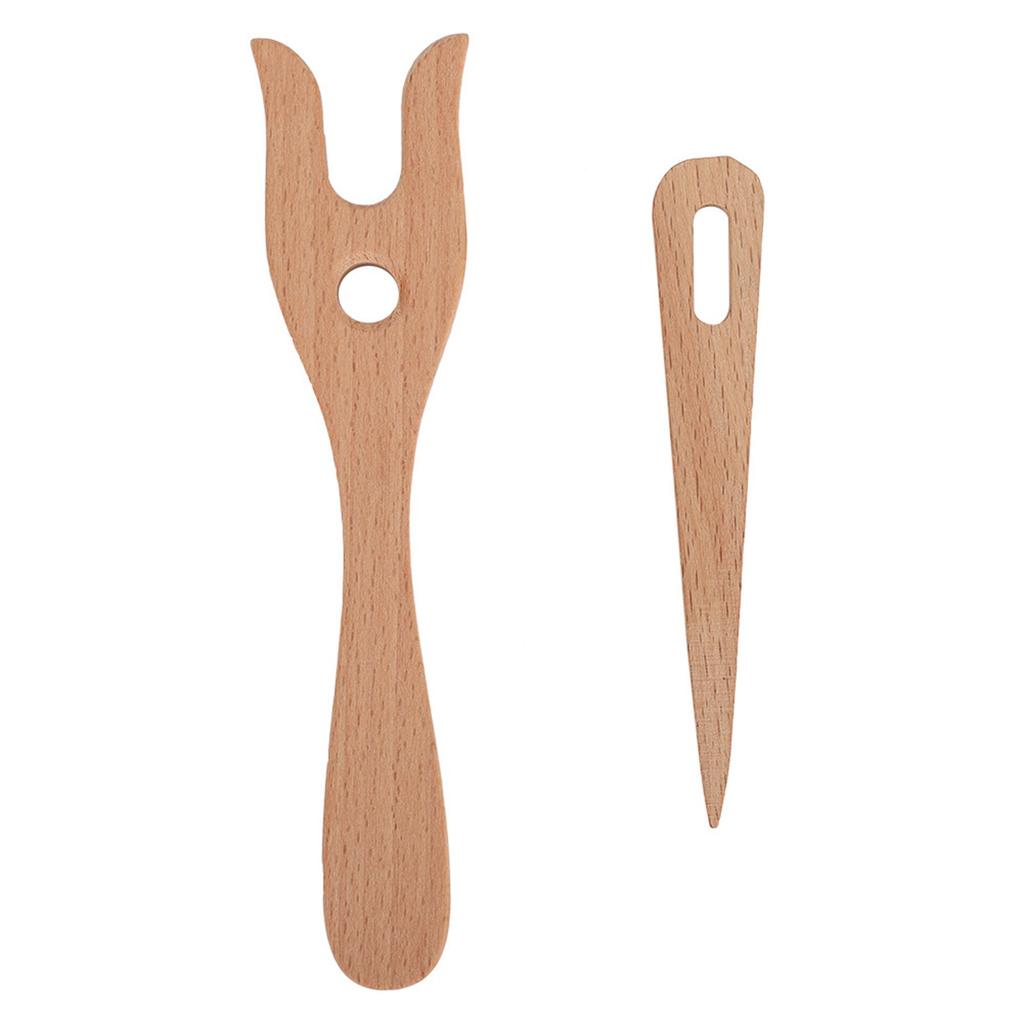 Fork Type Wooden Knitting Tools DIY Weaving Tools for Bracelet Necklace Braided Tools