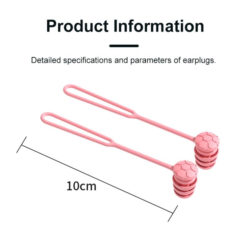Swimming Earplugs With Rope Waterproof 3-Layer Noise Cancelling For Swim Sleep Ergonomic Design With Lanyard Tether Anti-Loss