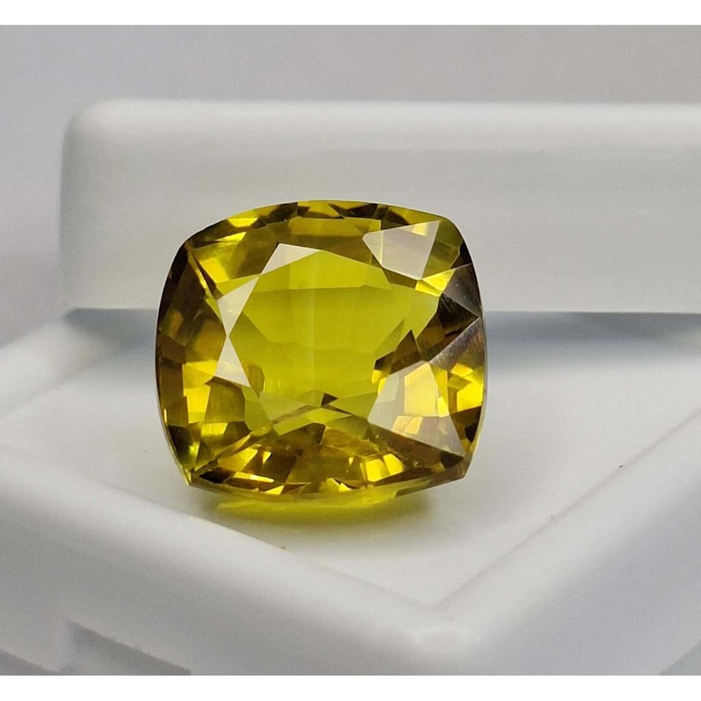 12-14 Ct Natural Yellow-Brown Citrine Cushion Cut Beautiful Certified Gemstone