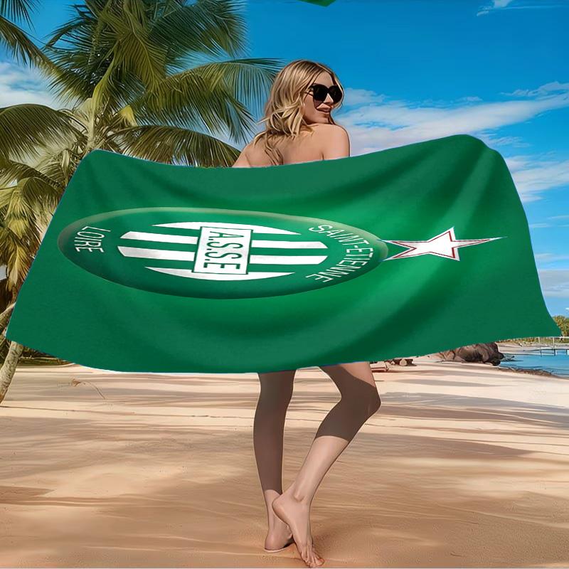 Saint-etienne Football Club Beach Towel Microfiber Beach Towel, Lightweight and Quick-Dry, for Summer Travel, Swimming Pool Fan Birthday Gift