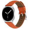 Litchi Texture Genuine Cow Leather Strap for Samsung Galaxy Watch8 Classic 46mm/Watch8 44mm/40mm Pointed-End Watch Band with Silver Buckle