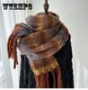 Thickened Warm Rainbow Grid Tassel Chunky Scarf Boho Shawl Autumn Winter Windproof Dating Matching