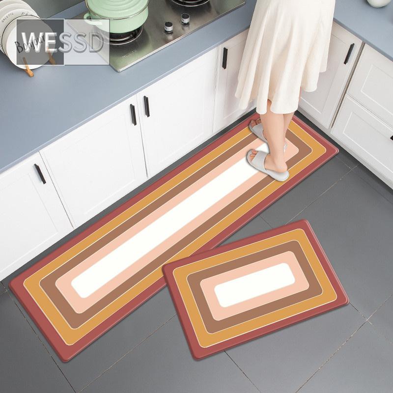Кухонный коврик и коврик с градиентной геометрией, нескользящий 1 шт./1 комплект, коврик для ванной в скандинавском стиле, впитывающий мягкий напольный коврик для спальни для девочек