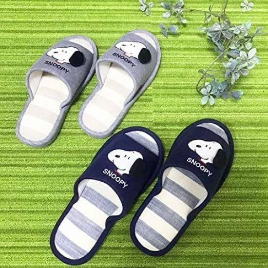 Тапочки Snoopy Memory Foam Серые M [Nippon Slippers]