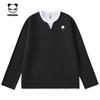 Hello Hipanda, Panda Fake Two Waffle Round Neck Long-Sleeved T-shirts